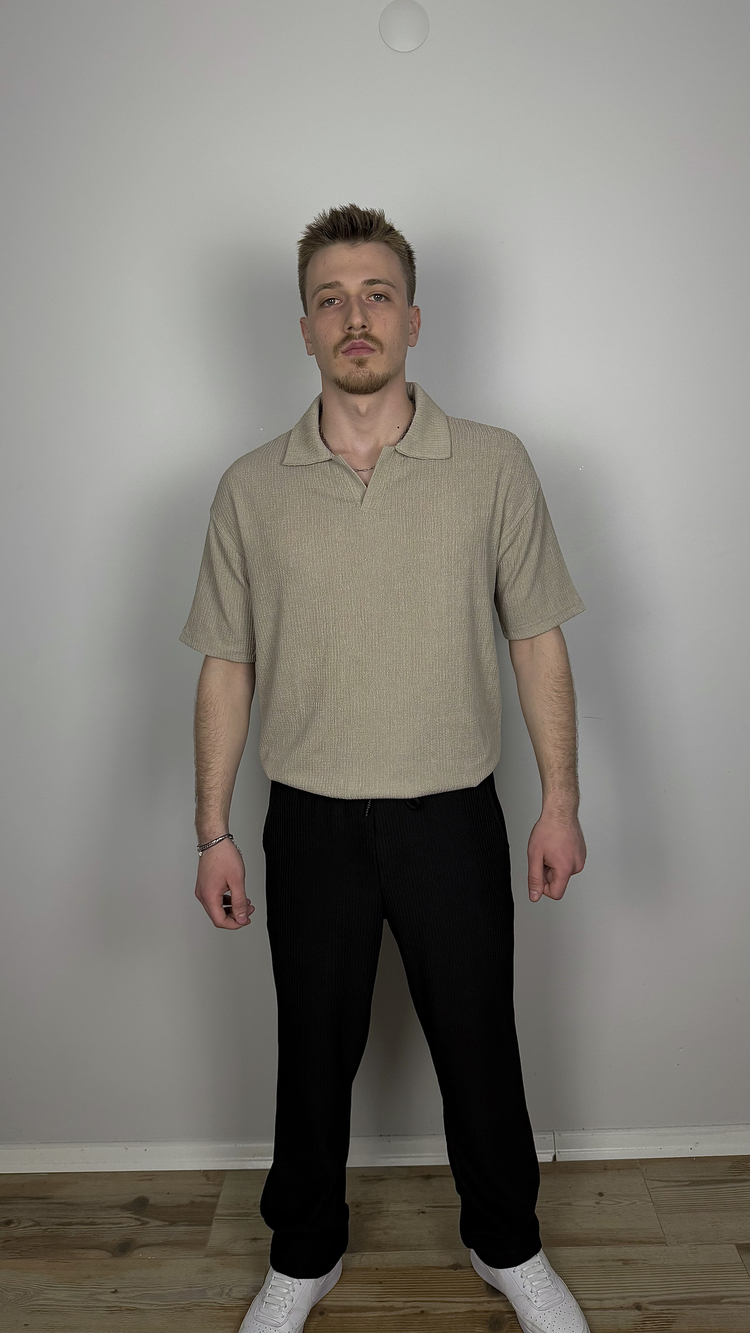 KUM BEJİ POLO YAKA TİŞÖRT